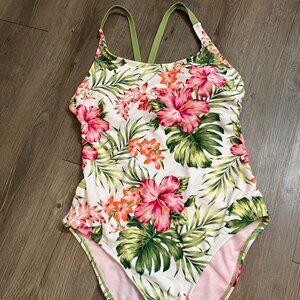 Hurley One Piece Floral Swim Suite, Women's size Small